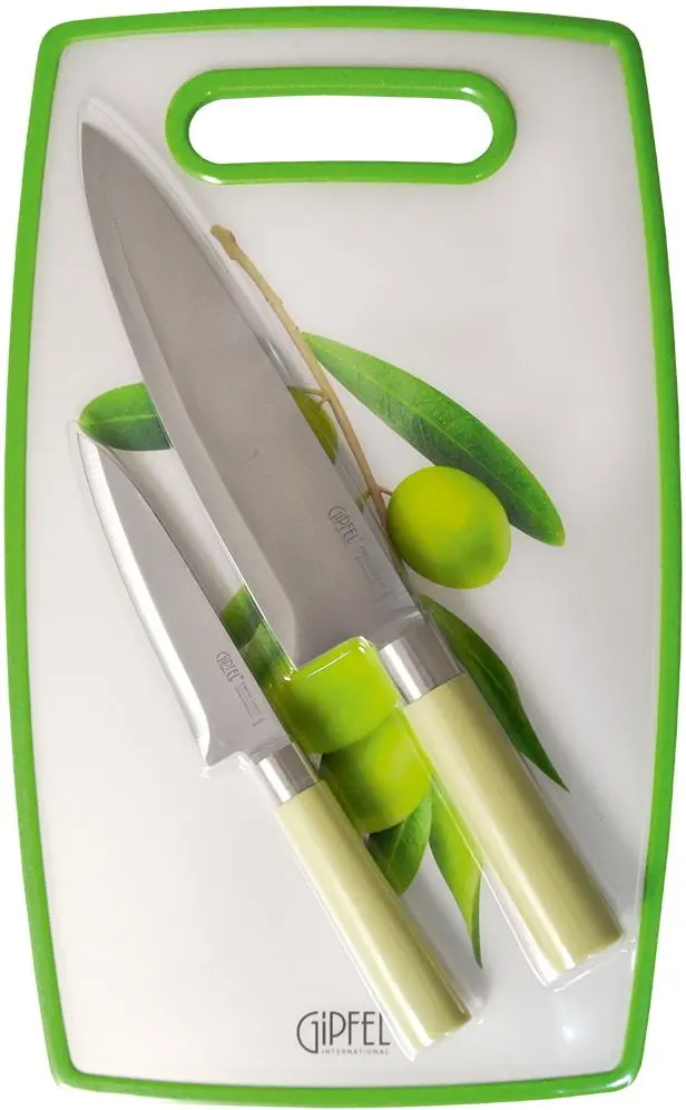 Set cutite + placă de tocat Gipfel 51082 (Green)
