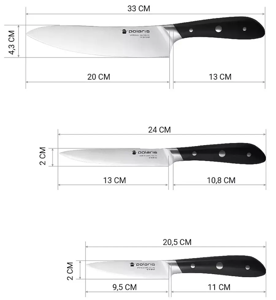 Set cutite Polaris Solid-3SS (Black/Grey) - 5