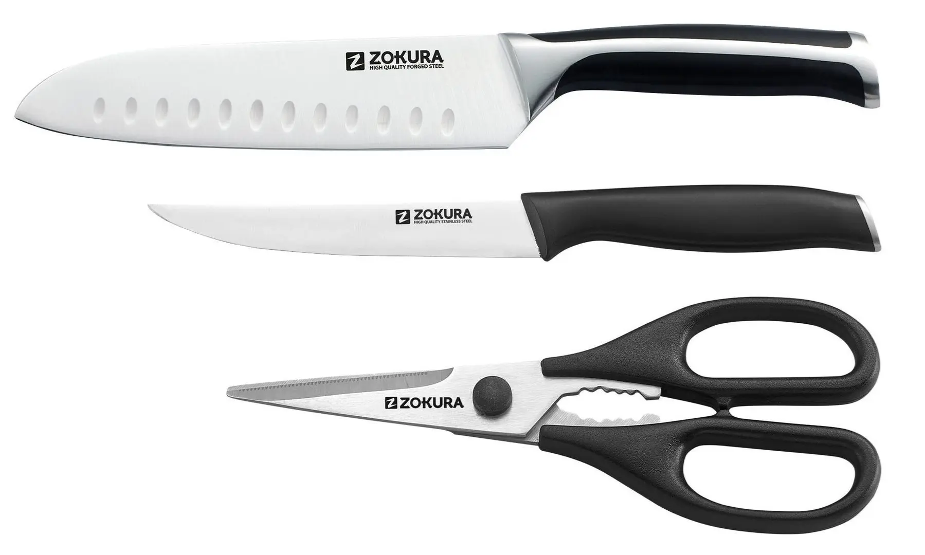 Набор ножей Zokura Z1193 (Black/Inox) - 3