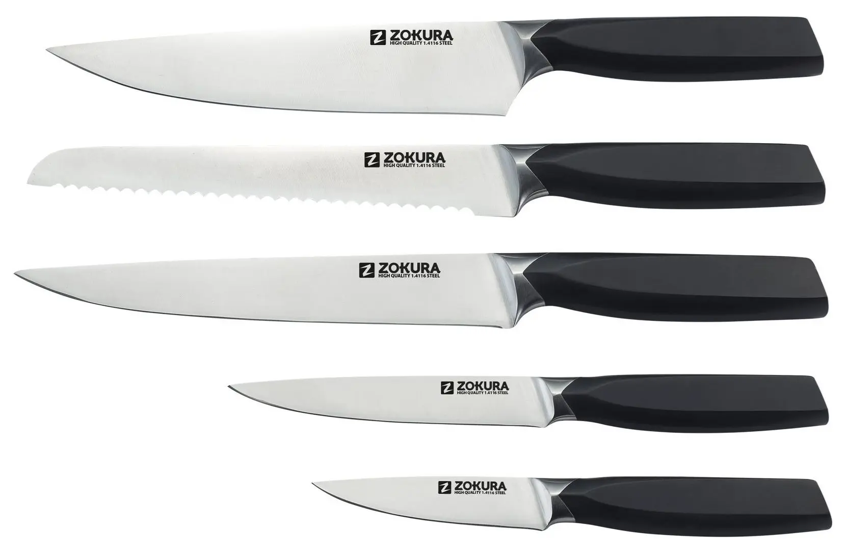 Set de cutite Zokura Z1194 (Black/Inox) - 3
