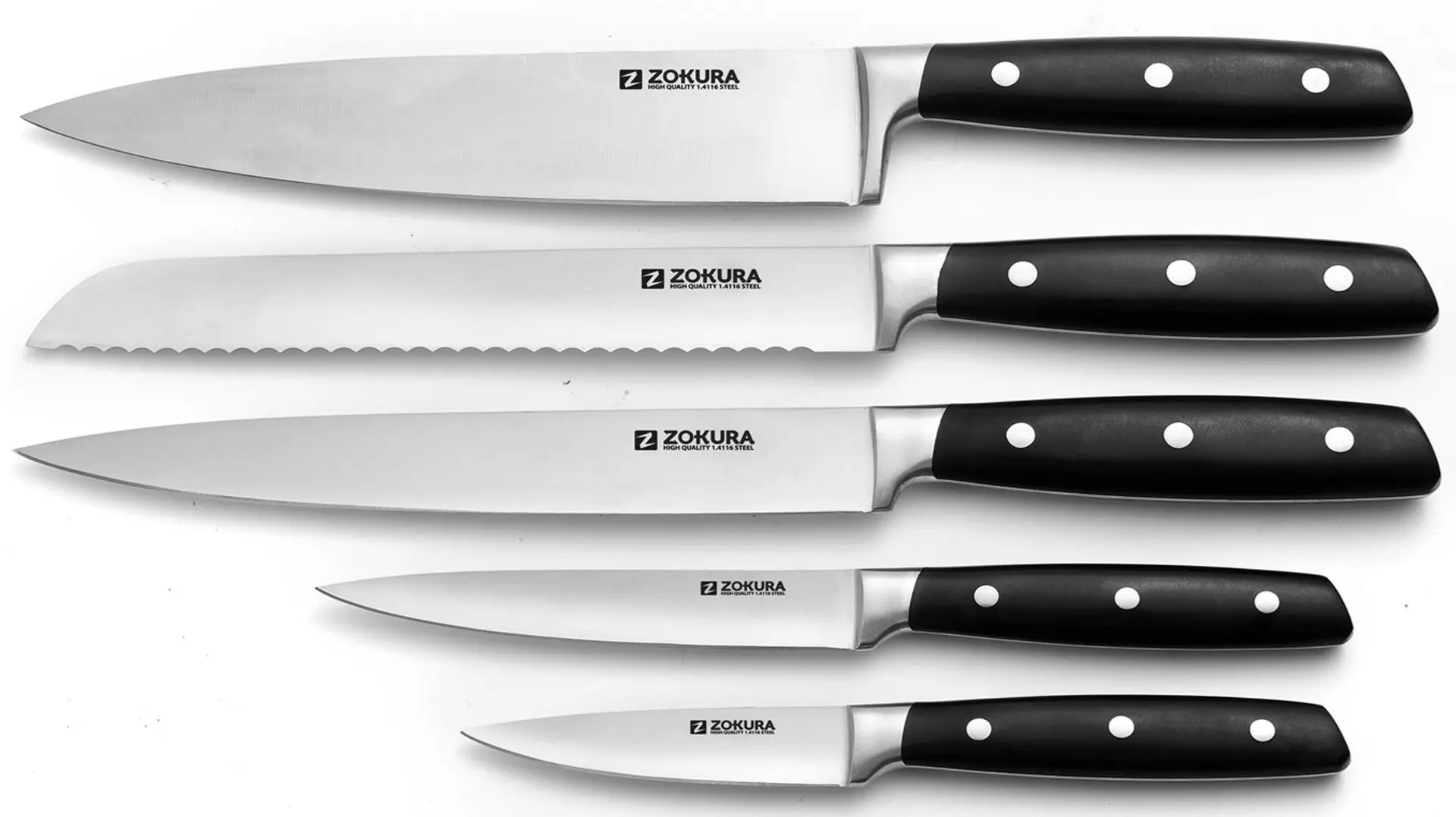 Set de cutite Zokura Z1218 (Black/Inox) - 2