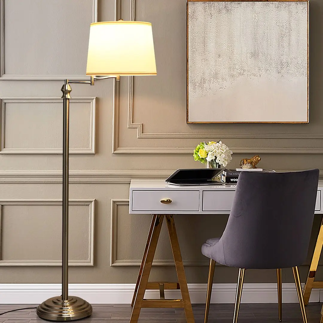 Lampadar Costway EP24501DE (Satin Nickel/Beige)