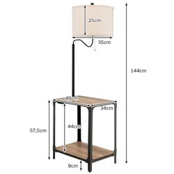 Noptiera cu lampa Costway EU10011DE (Brown/Black) Thumb