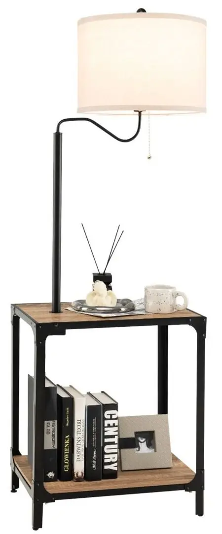 Noptiera cu lampa Costway EU10011DE (Brown/Black)