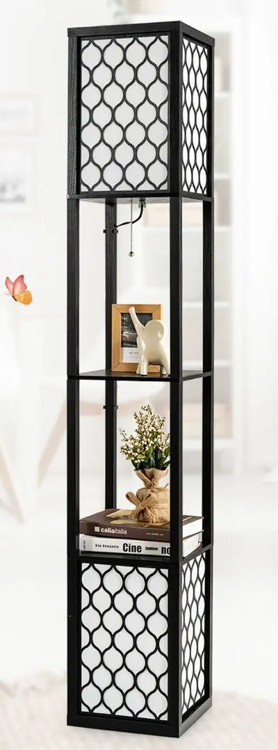 Lampa de podea cu rafturi Costway EU10046DE (White/Black)