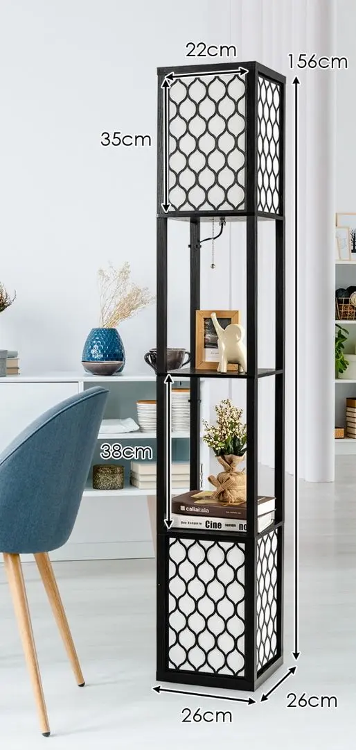 Lampa de podea cu rafturi Costway EU10046DE (White/Black)