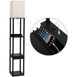 Lampa de podea cu rafturi Costway EU10062DE-DK (Beige/Black) Thumb