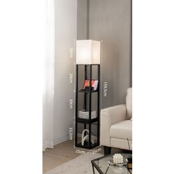 Lampa de podea cu rafturi Costway EU10062DE-DK (Beige/Black) Thumb