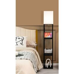 Lampa de podea cu rafturi Costway EU10062DE-DK (Beige/Black) Thumb
