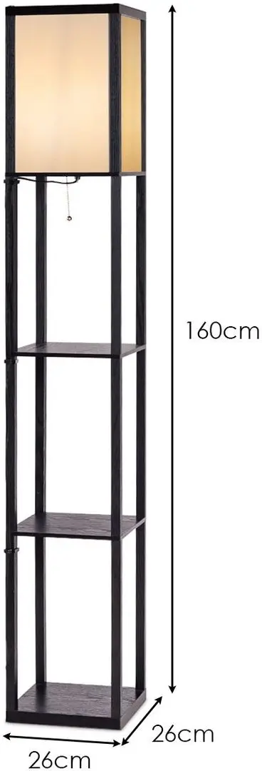 Торшер с полками Costway EU10065DE (Black/Beige)