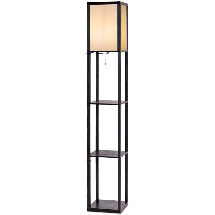 Lampa de podea cu rafturi Costway EU10065DE (Black/Beige)
