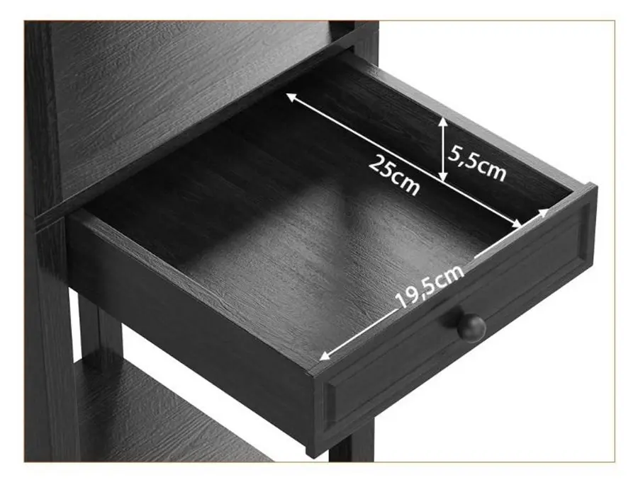 Lampa de podea cu rafturi Costway EU10010DE (Black)