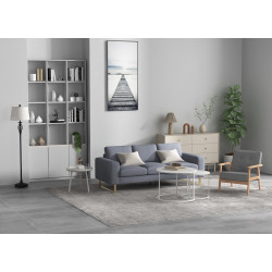 Lampadar + 2 lampi de masa Homcom B31-179 (Black/White) Thumb