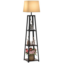 Напольный светильник с полками Homcom B31-466V90BK (Black/Beige) Thumb