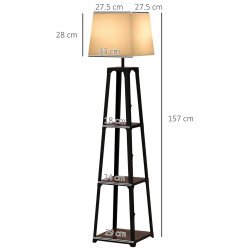 Напольный светильник с полками Homcom B31-466V90BK (Black/Beige) Thumb