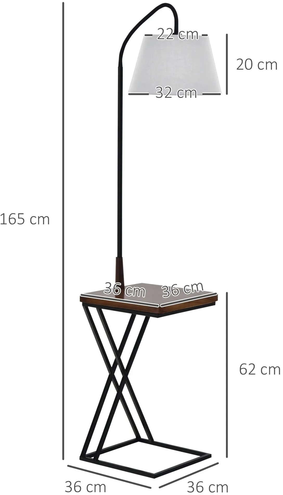 Lampadar Homcom B31-176V01 (Black/Grey) - 7