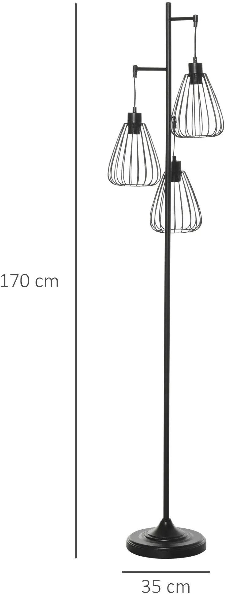Lampadar Homcom B31-247 (Black) - 8