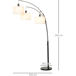 Lampadar Homcom B31-248V90 (Black/White) Thumb