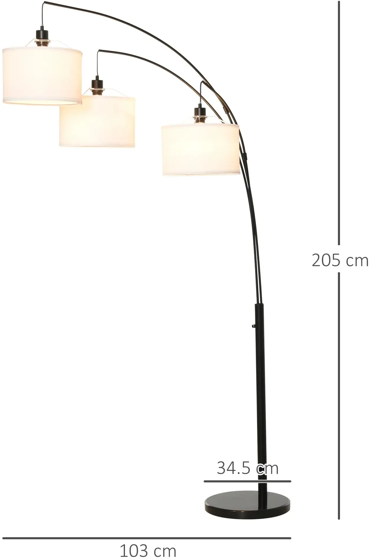 Lampadar Homcom B31-248V90 (Black/White) - 8