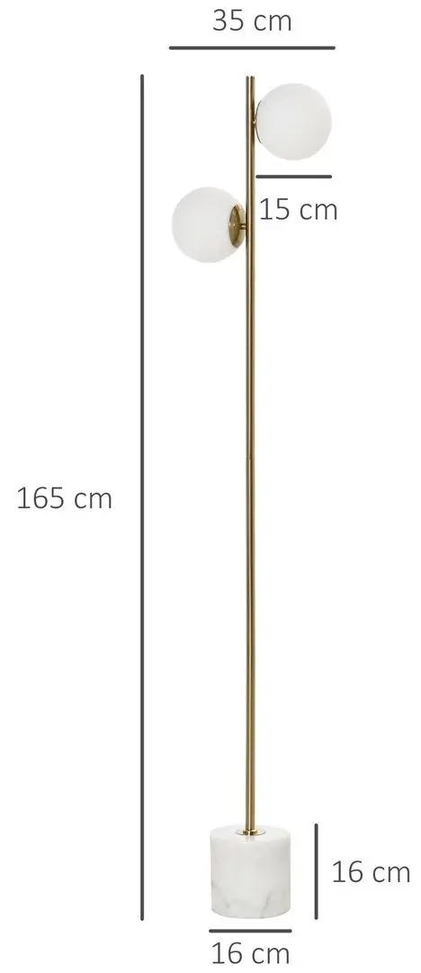 Lampadar Homcom B31-311 (Gold/White)