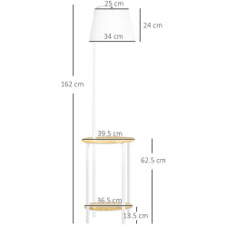 Lampadar Homcom B31-320 (White/Natural) Thumb