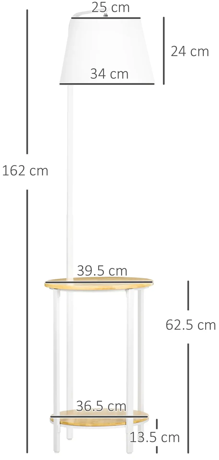 Lampadar Homcom B31-320 (White/Natural) - 5
