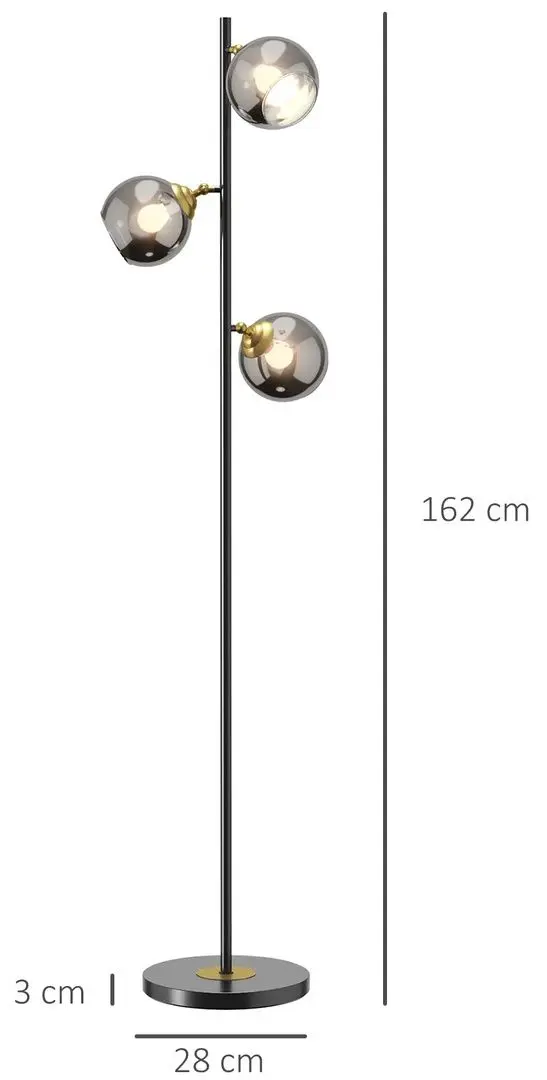 Lampadar Homcom B31-464V90BK (Black)