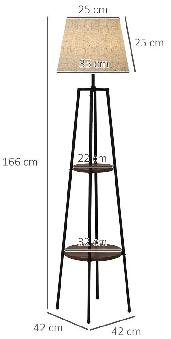 Светильник напольный Homcom B31-468V90BK (Black/Brown)