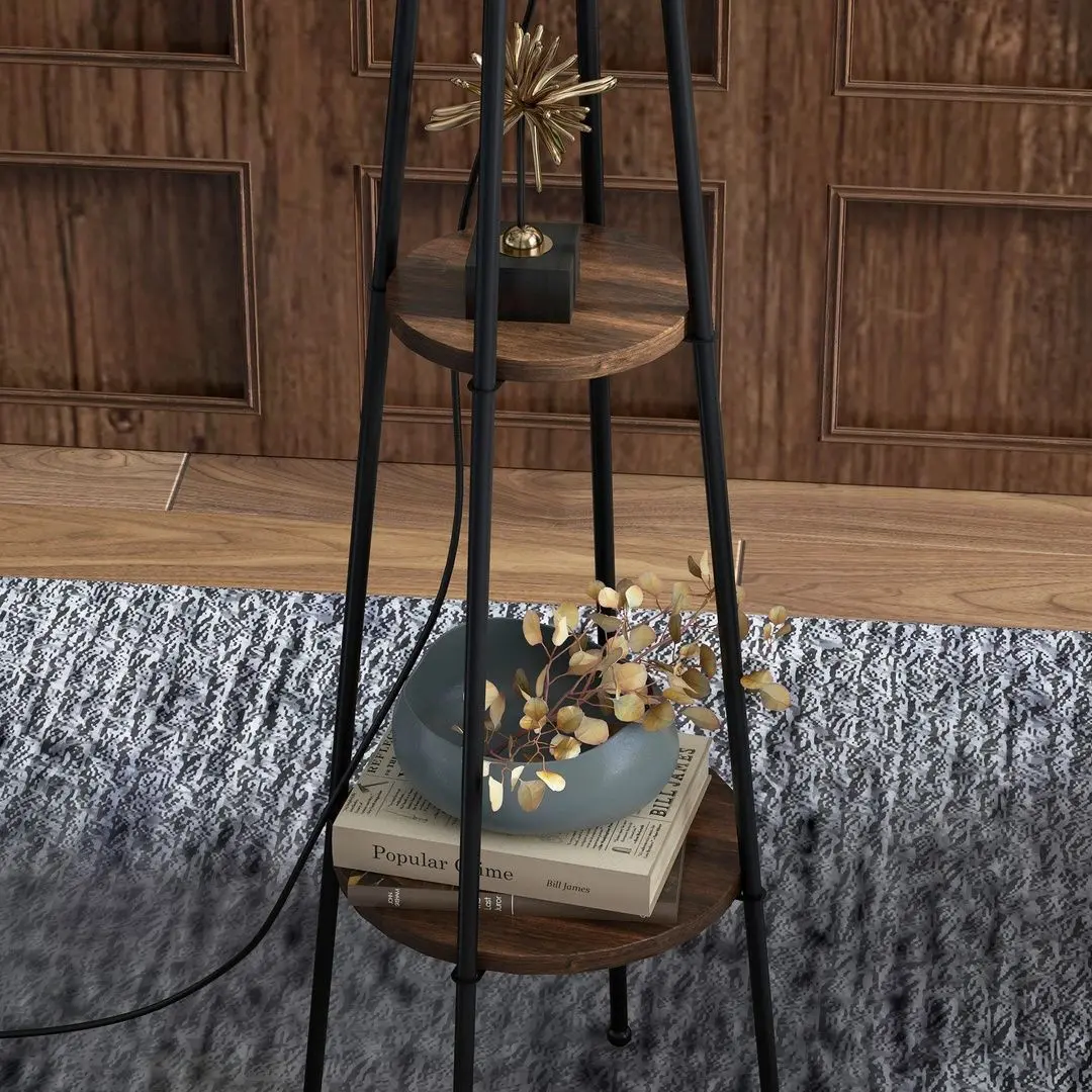 Светильник напольный Homcom B31-468V90BK (Black/Brown)