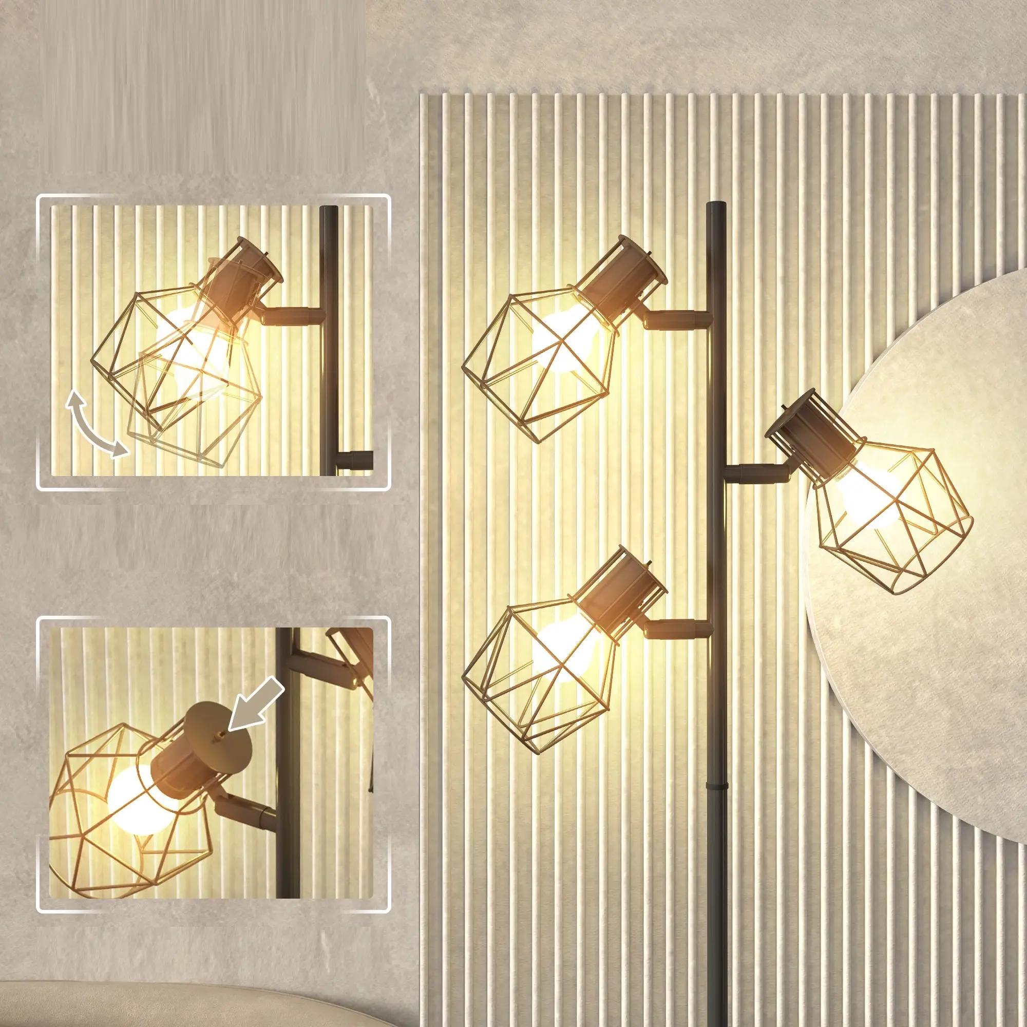 Lampadar Homcom B31-492V90BK (Black) - 3