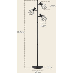 Lampadar Homcom B31-492V90BK (Black) Thumb