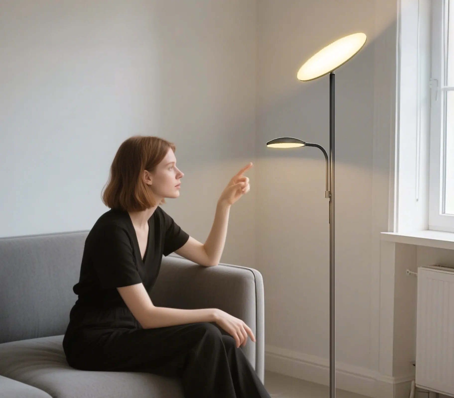 Lampadar Homcom B31-543V91BK (Black) - 5