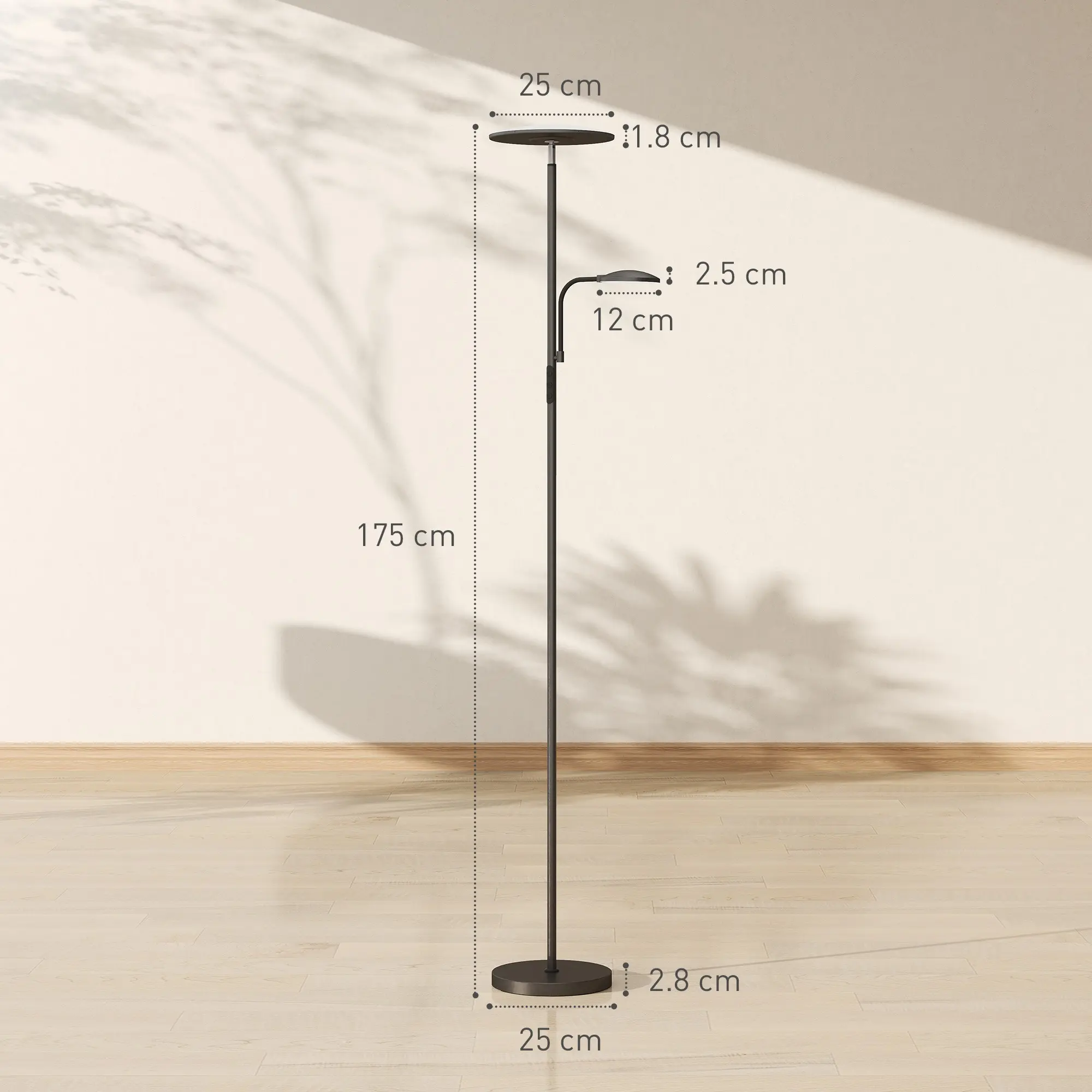 Lampadar Homcom B31-543V91BK (Black) - 6