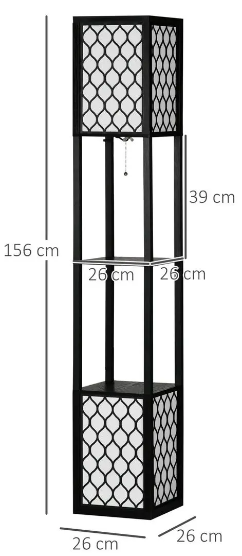 Lampa de podea cu rafturi Homcom B31-321V90 (Black)