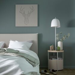 Noptiera cu lampa Ikea Trindsno (Alb/Furnir Mesteacan) Thumb