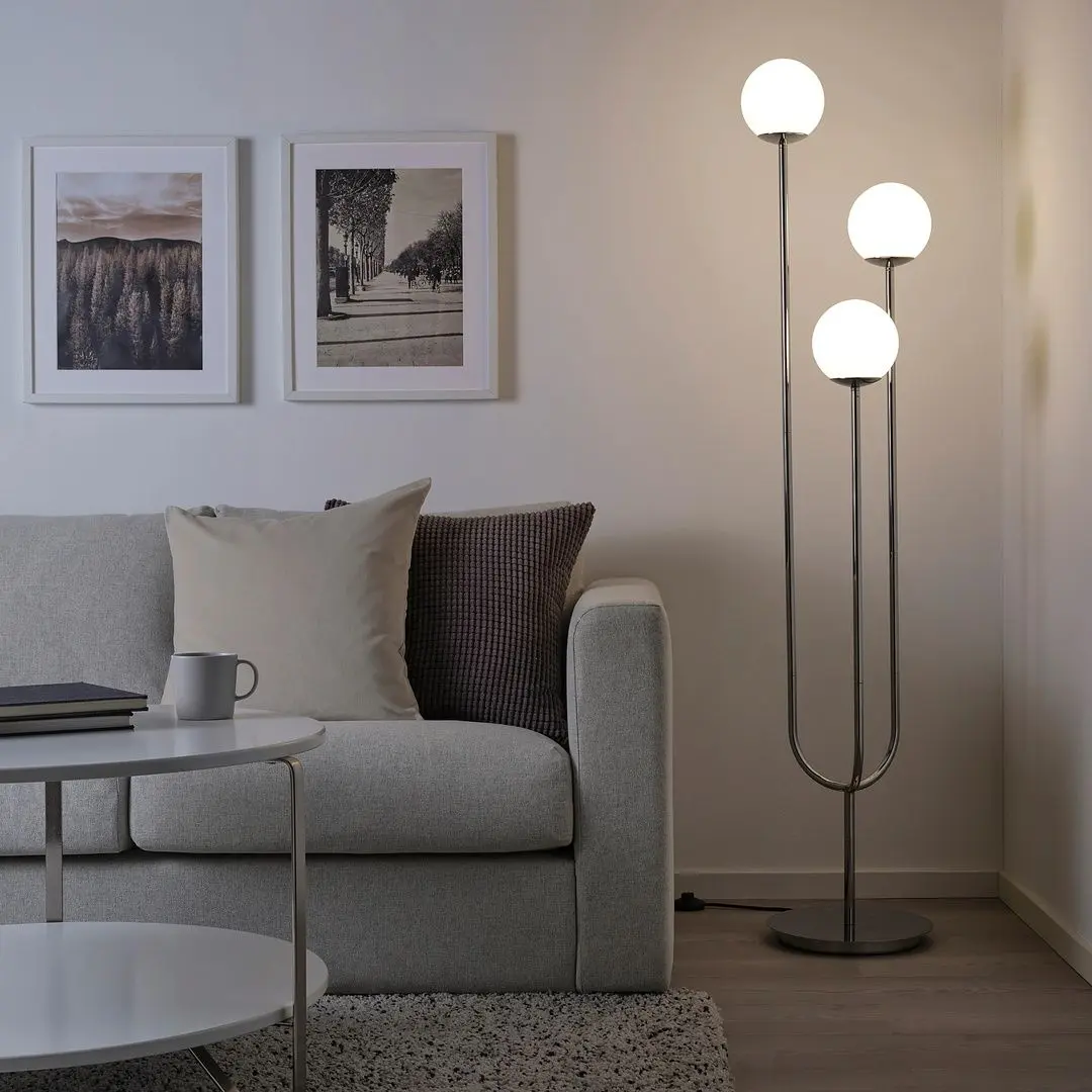Lampadar Ikea Simrishamn opal sticlă (Cromat)