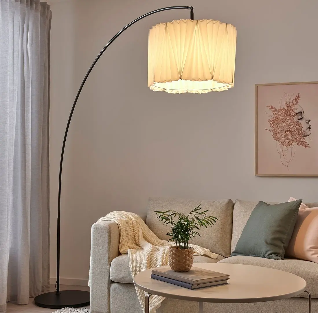 Lampadar arcuit Ikea Kungshult/Skaftet (Alb/Negru)
