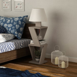 Lampa de podea cu rafturi Showdeko Kozena (Light Mocha/White)