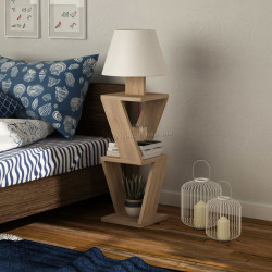 Lampa de podea cu rafturi Showdeko Kozena (Oak/White)