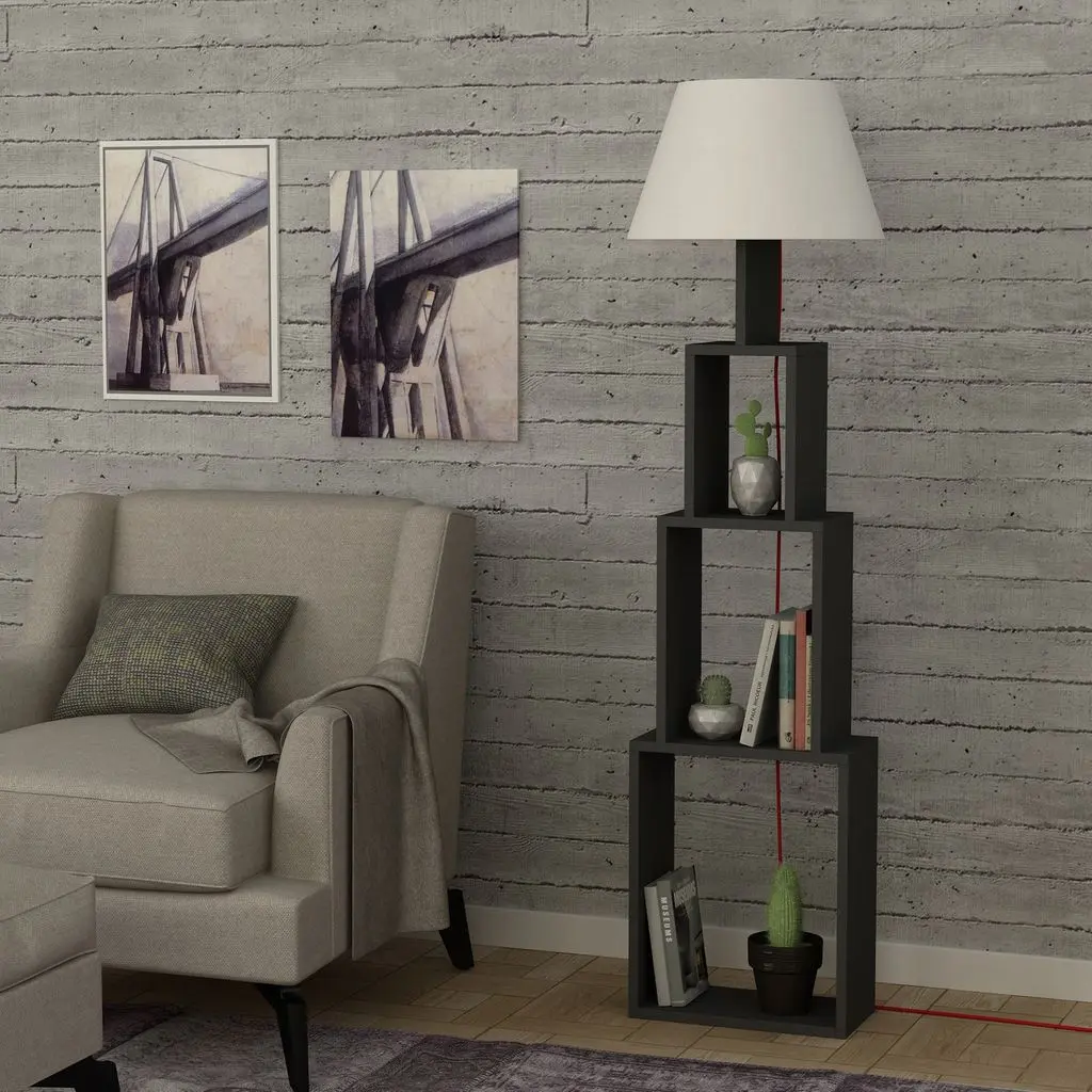 Торшер с полками Showdeko Tower (Anthracite) - 2