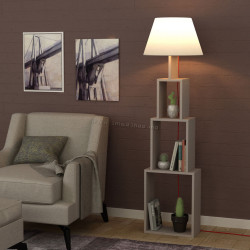 Lampa de podea cu rafturi Showdeko Tower (Light Mocha)