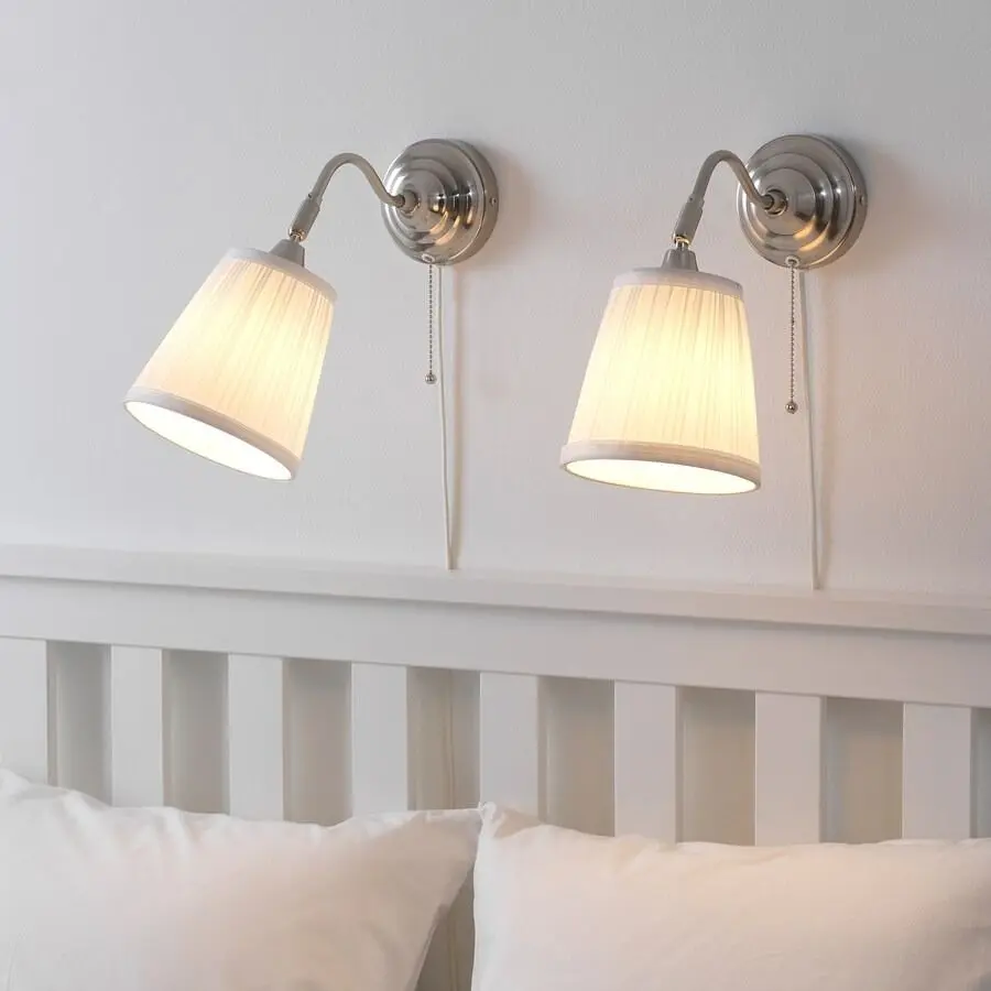 Настенный светильник Ikea Arstid (Нержавеющая Сталь/Белый)