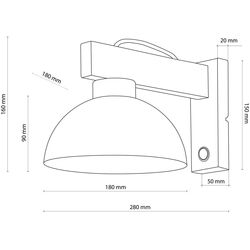 Настенный светильник TK Lighting Oslo 4961 (Black/Brown) Thumb