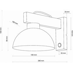 Aplica TK Lighting Oslo 4962 (White/Brown) Thumb