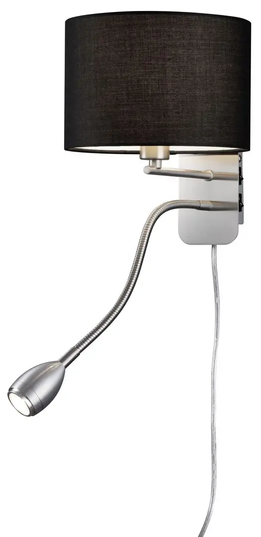 Светодиодный настенный светильник Trio Hotel (Black/Nickel)