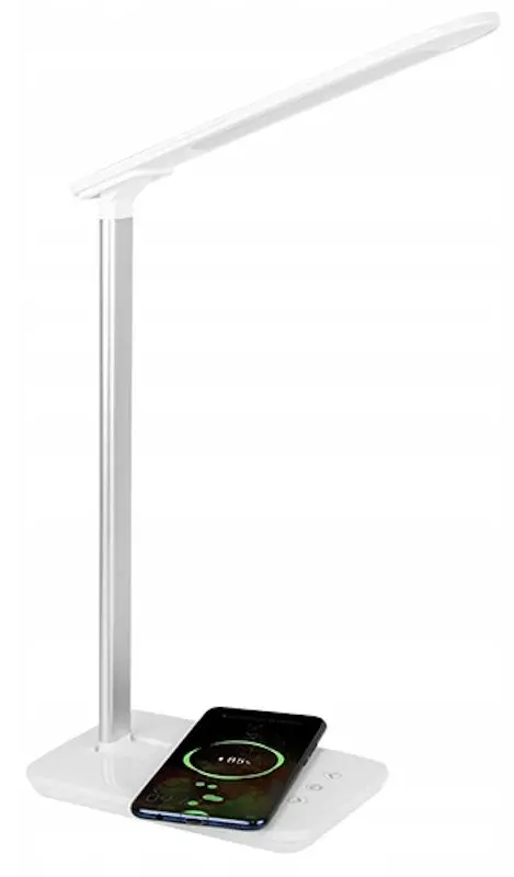Настольная лампа с беспроводным зарядным устройством Blow QC LB-06 (White/Silver)