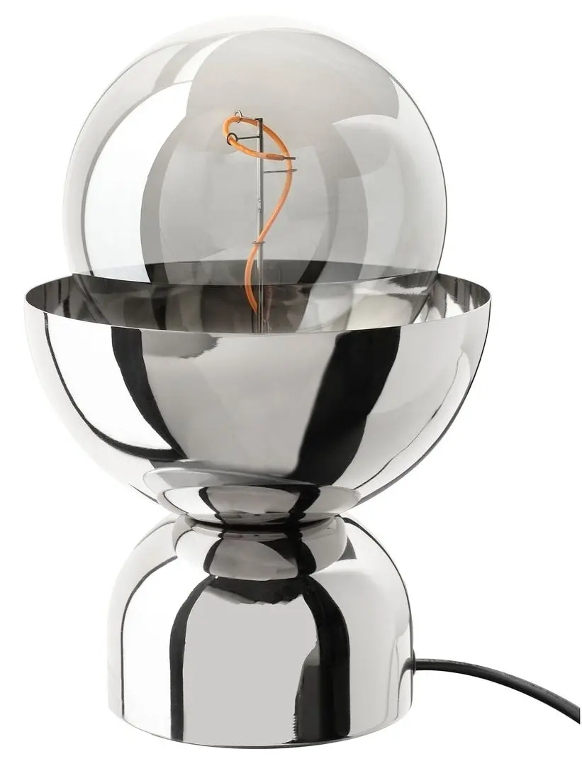 Настольная лампа Ikea Ackja/Molnart круглая лампочка (Хром)