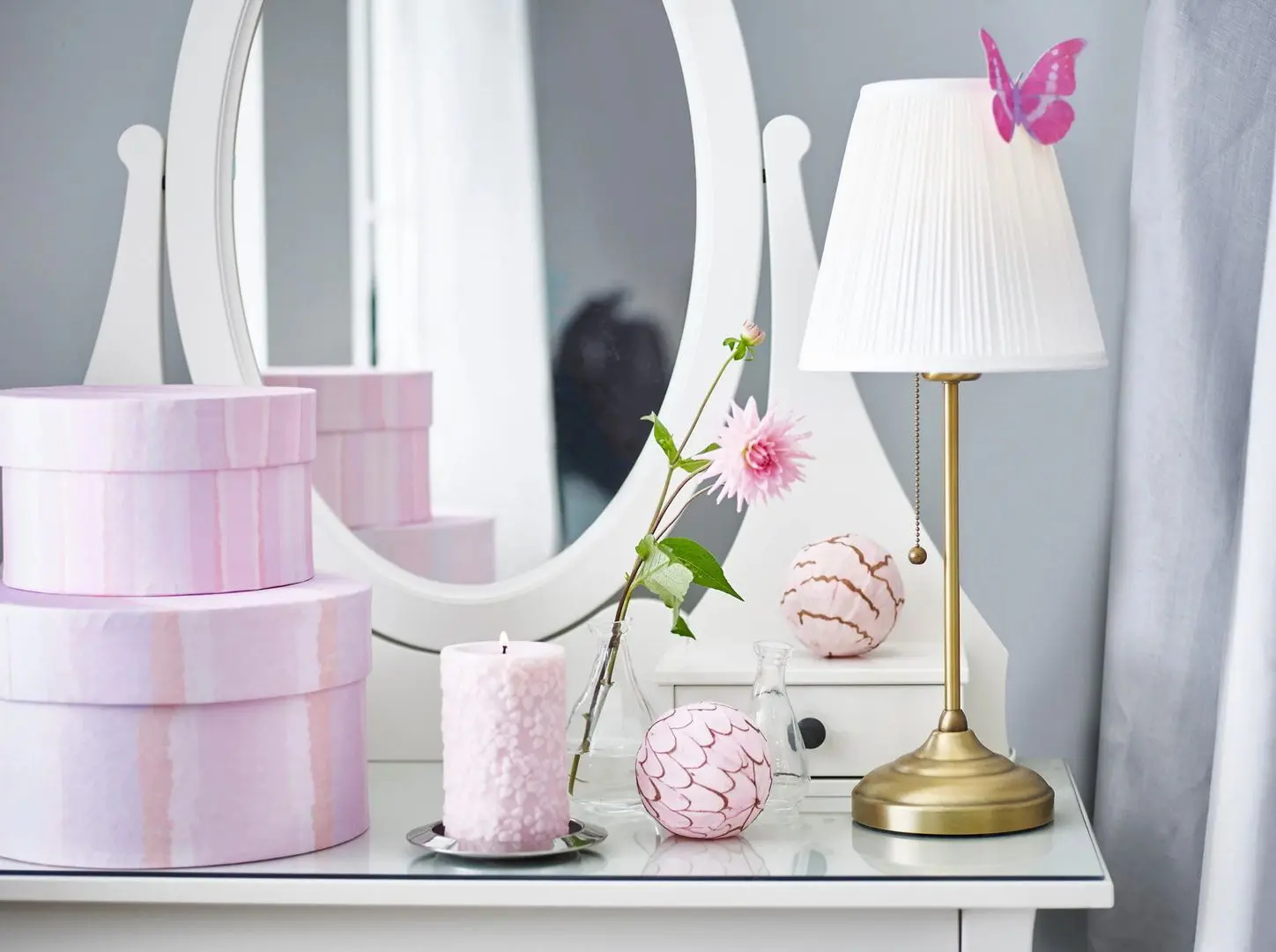 Настольная лампа Ikea Arstid (Латунь/Белый)