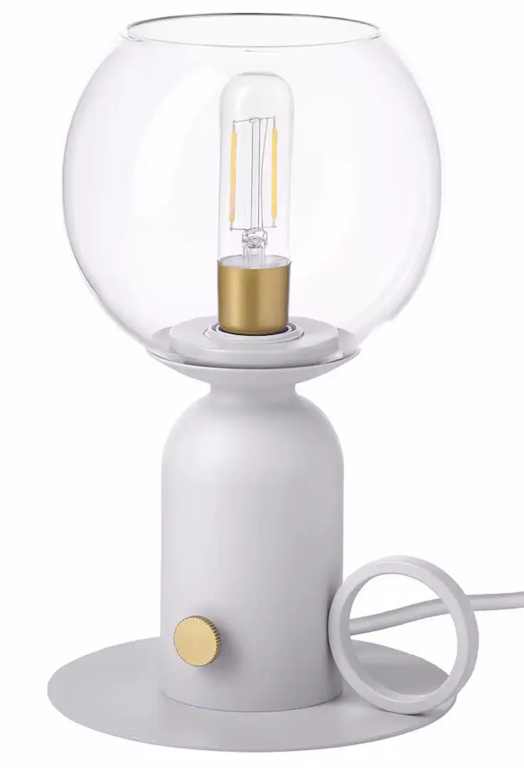 Настольная лампа Ikea Askmuller регулируемая интенсивность 24cm (Серый)