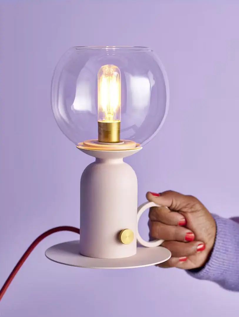 Настольная лампа Ikea Askmuller регулируемая интенсивность 24cm (Светло-Розовый/Красный)